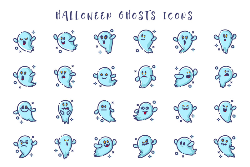 halloween-ghosts-emoji-icons-set