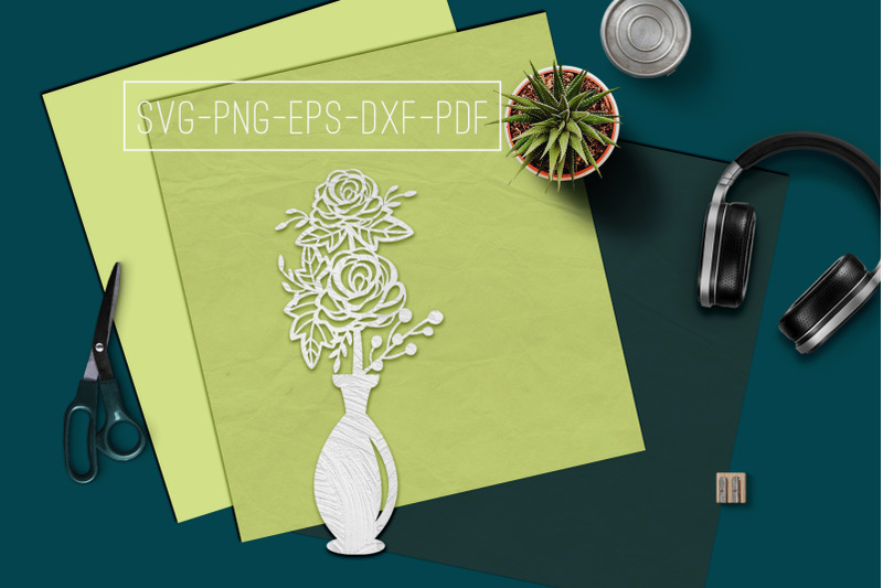 roses-in-vase-papercut-template-spring-decor-svg-pdf