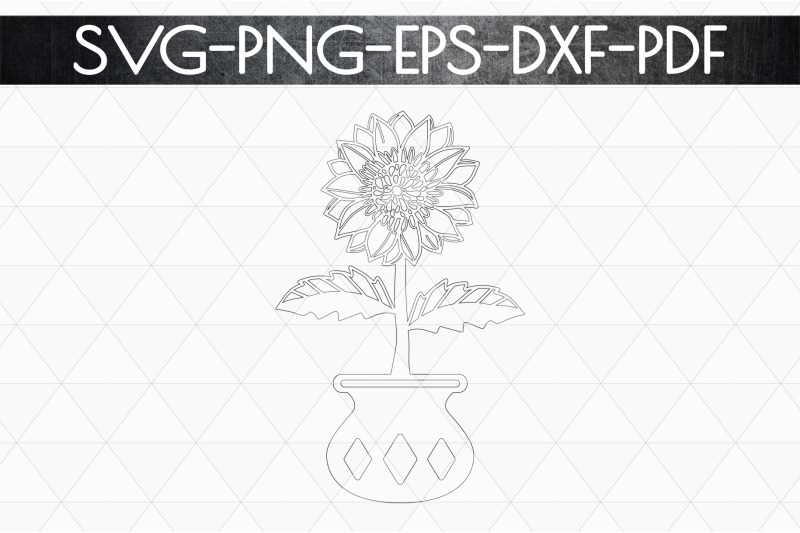sunflower-in-vase-papercut-template-spring-decor-svg-pdf