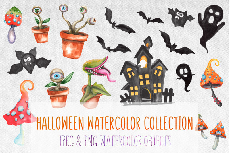 watercolor-halloween-set
