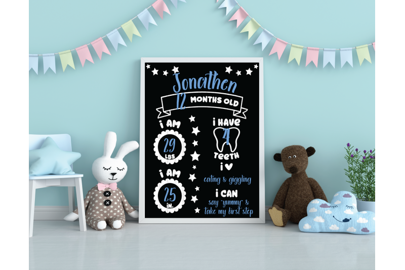 Download Baby Milestone Chalkboard Sign SVG By ElsieLovesDesign ...