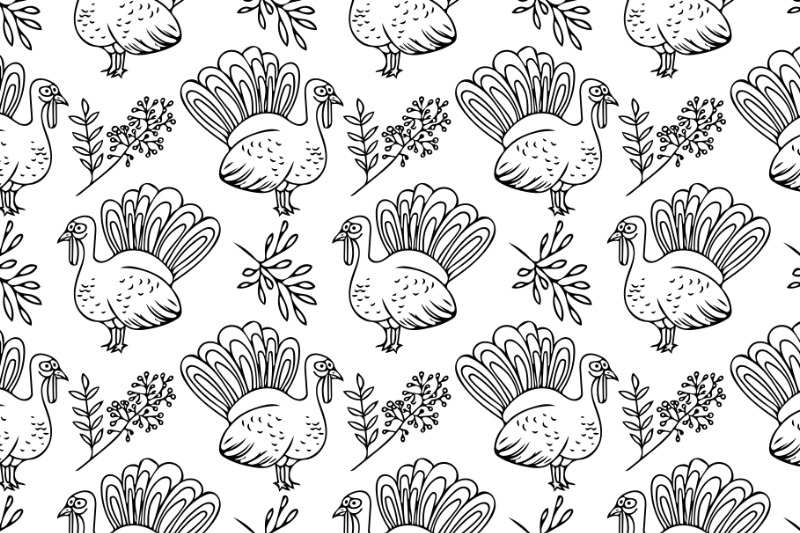 turkey-rowan-and-leaves-seamless-pattern