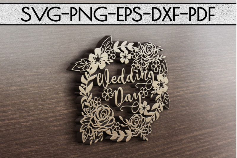 Download Wedding Day Papercut Template, Marriage Decor SVG, PDF, DXF By Mulia Designs | TheHungryJPEG.com