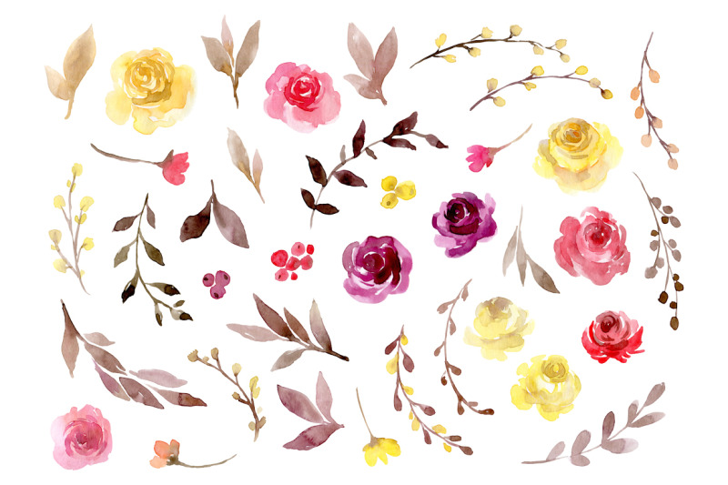 bright-watercolor-flowers-roses-and-arrangements
