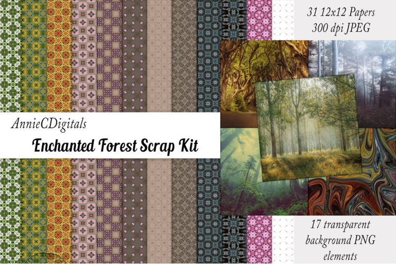 scrapbook-paper-enchanted-forest-scrapbook-kit