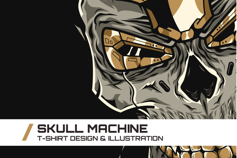 skull-machine-t-shirt-illustration