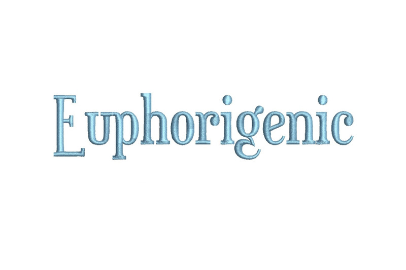 Euphorigenic 15 sizes embroidery font (RLA) EPS Include