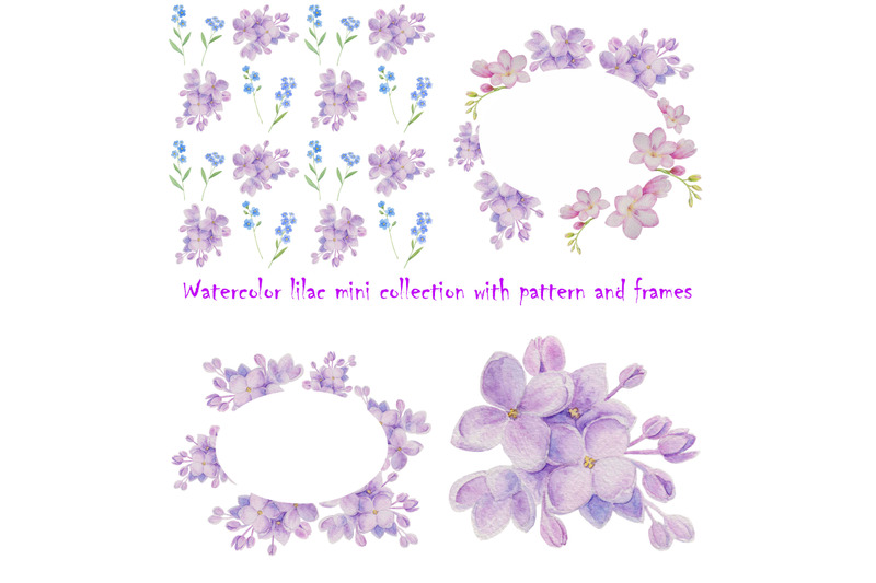 watercolor-lilac-mini-collection-with-pattern-and-frames