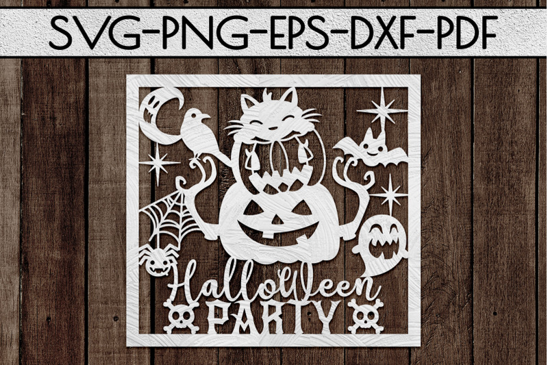 Download Halloween Party Papercut Template, Halloween Decor SVG ...