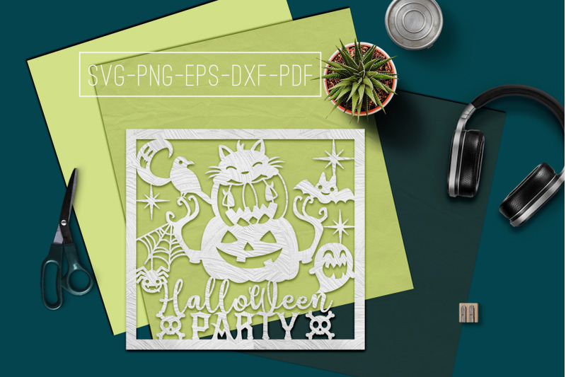 halloween-party-papercut-template-halloween-decor-svg-pdf