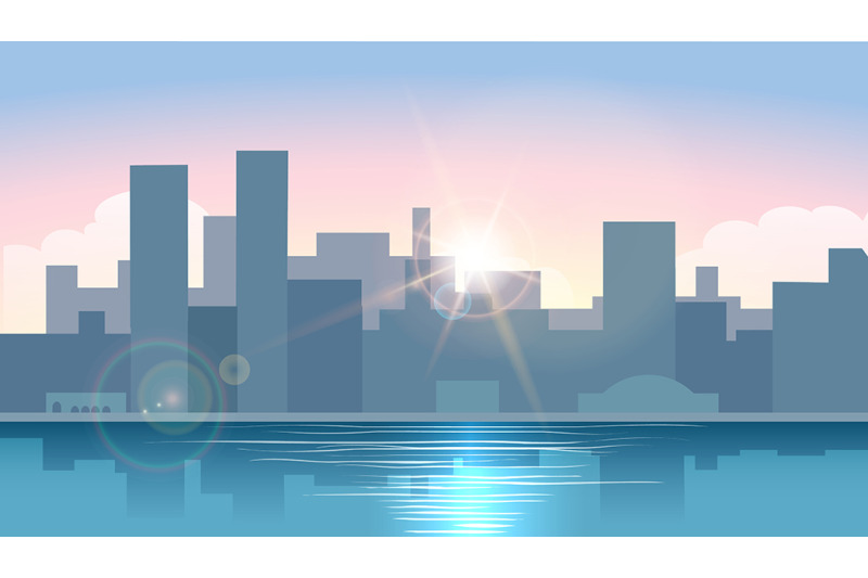 morning-urban-cityscape-vector-illustration