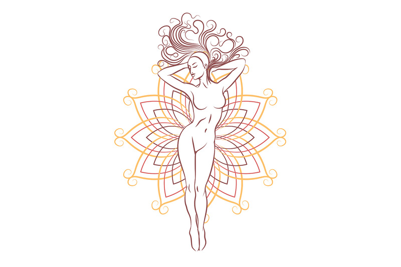 female-nude-silhouette-on-geometrical-flower-ornament