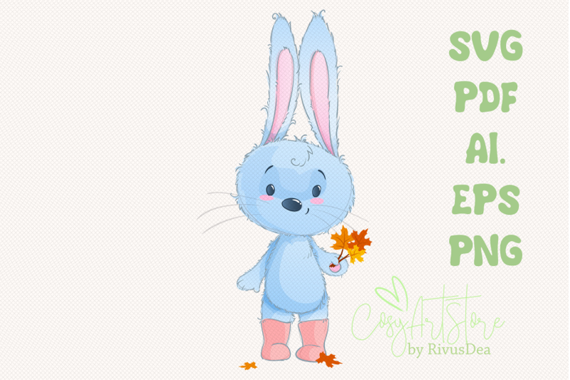 bunny-svg-download-autumn-leaves-rabbit-png-hare-cute-baby-animal-c