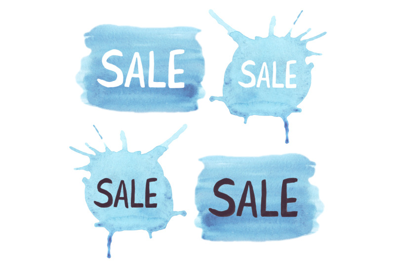 sale-label-on-watercolor-stains