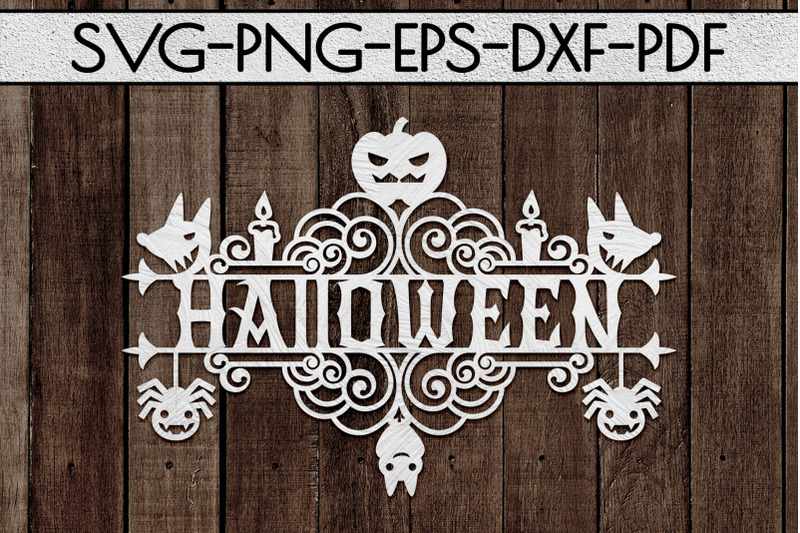 Download Halloween Sign Design Papercut Template, Spooky SVG, PDF ...
