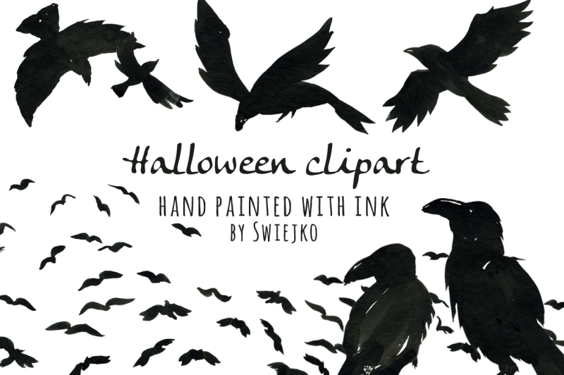 halloween-clipart-set-ravens