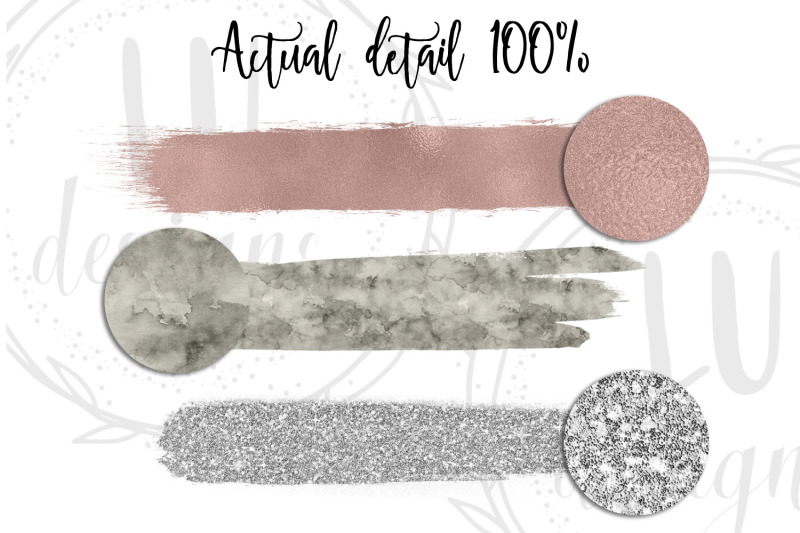 rose-gold-and-silver-brush-strokes-watercolor-paint-strokes-confetti