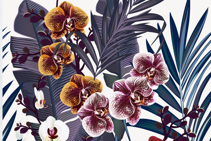 tropical-orchid-vector-seamless-pattern