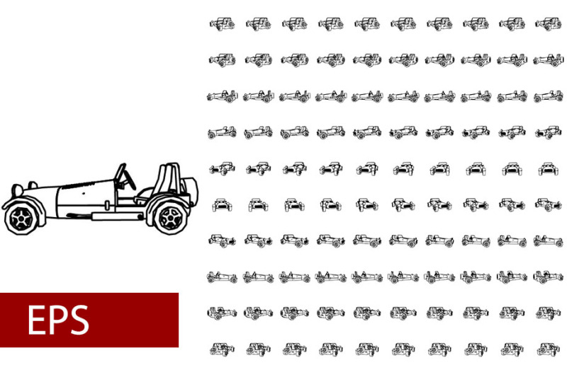 100-sets-lineart-car-rotation