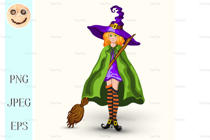 cartoon-witch-in-purple-hat-with-broom-isolated-on-white