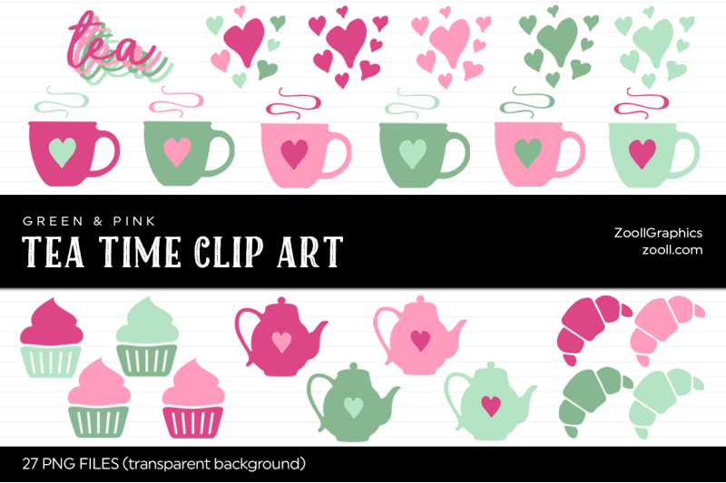 tea-time-green-amp-pink-clip-art