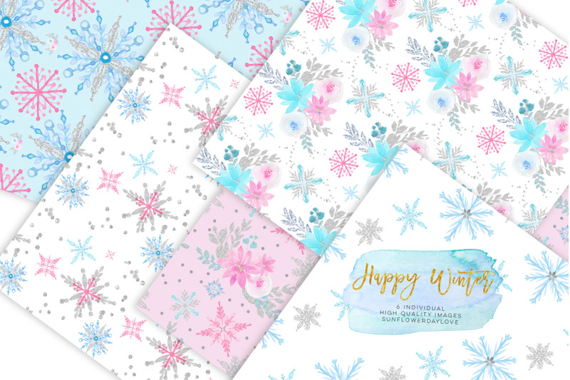 winter-digital-paper-winter-paper-pad-glitter-pattern