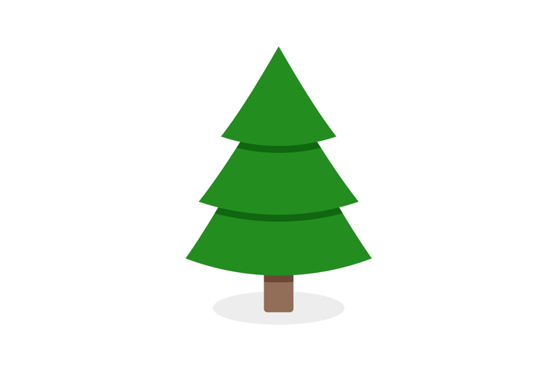 flat-christmas-tree-isolated-on-white