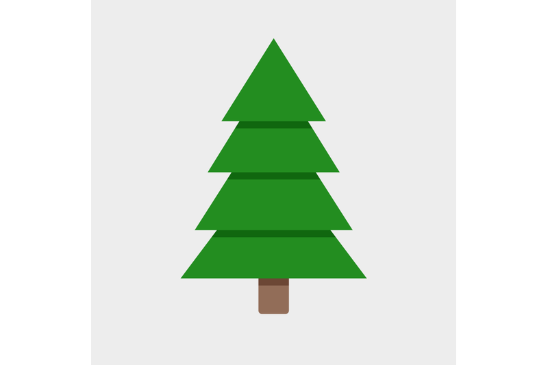 xmas-green-tree-flat-illustration-vector