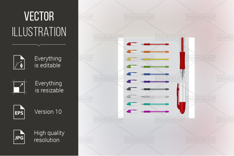 set-of-gel-pens