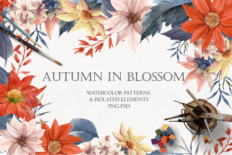 autumn-in-blossom-watercolor-patterns-and-isolated-elements-png-psd