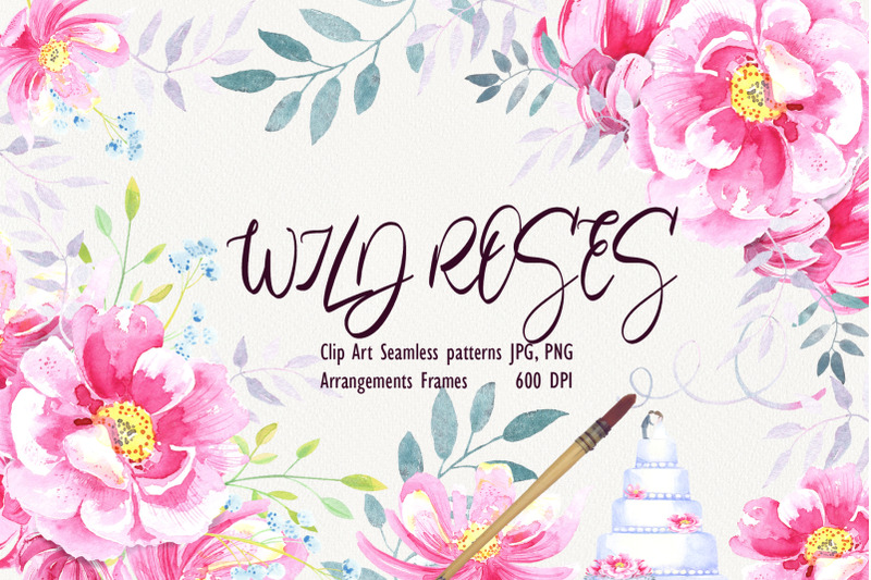 watercolor-wild-roses