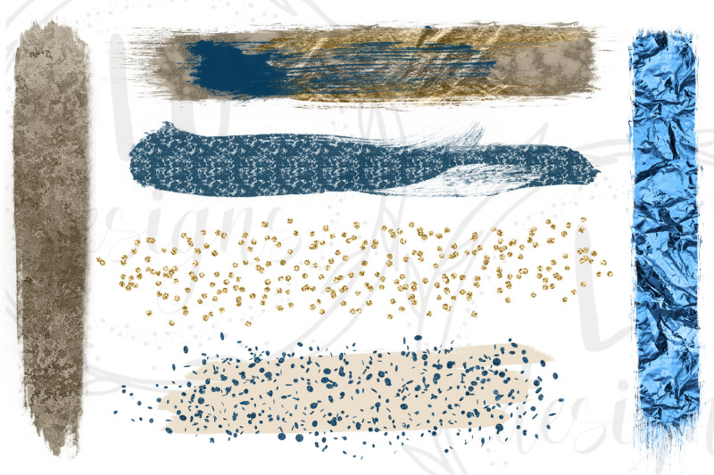 gold-silver-and-navy-brush-strokes-clipart-glitter-confetti-overlay