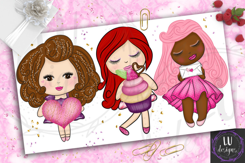 valentine-039-s-day-clipart-valentines-dolls-cute-romantic-girls-graphic