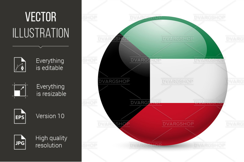 round-glossy-icon-of-kuwait