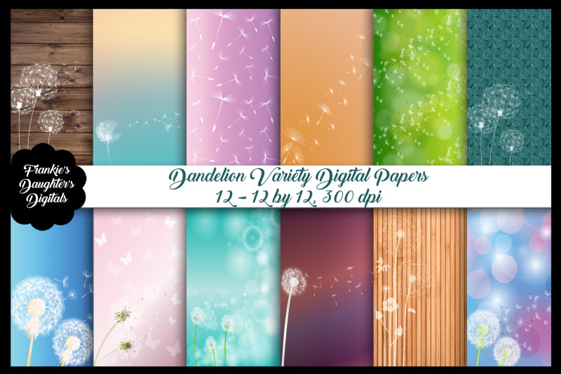 dandelion-variety-digital-papers