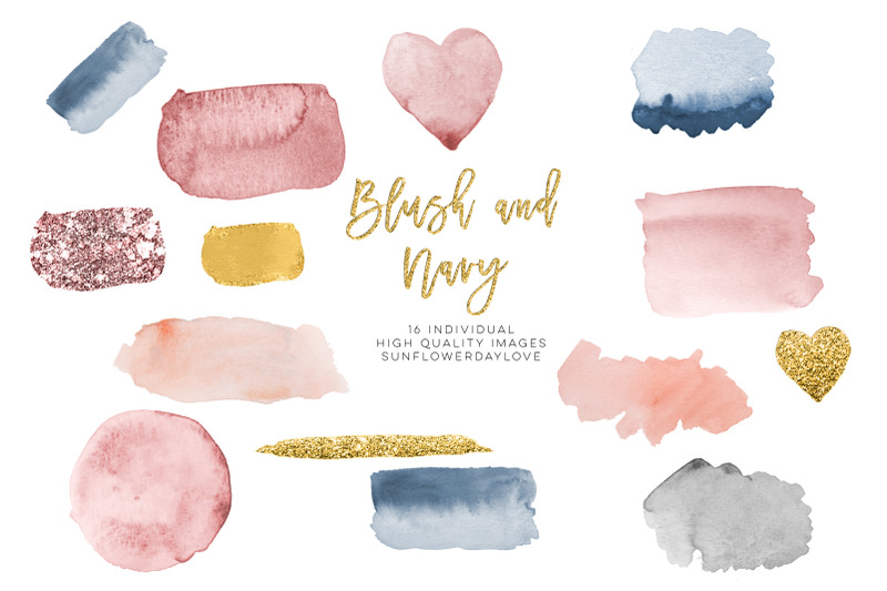blush-amp-navy-watercolor-gold-clipart-watercolor-brush-strokes