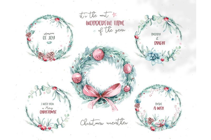 christmas-wreaths-set