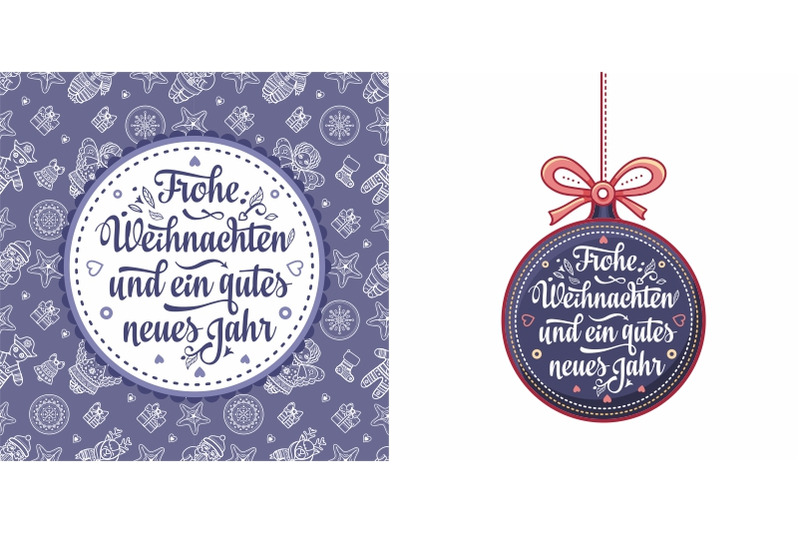 Frohe Weihnachten. Congratulations in German language. Christmas By