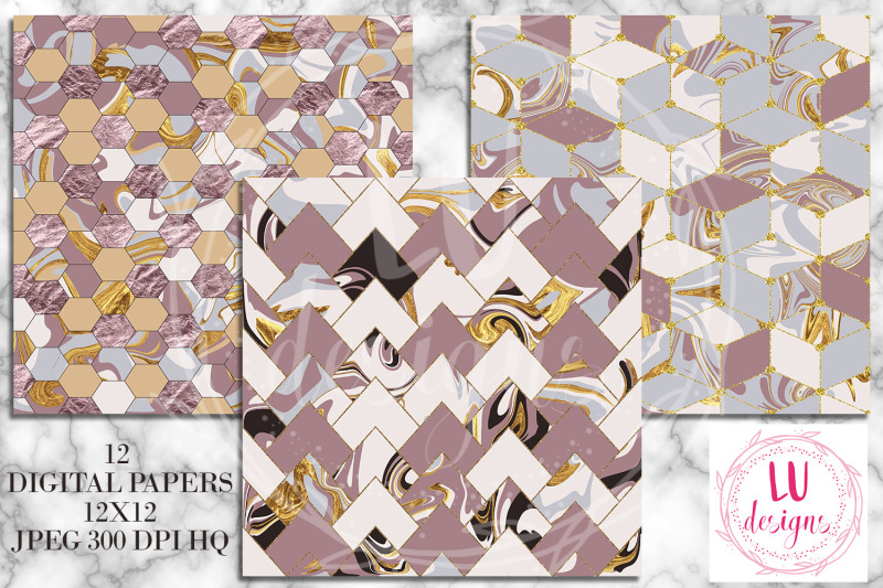 geometric-marble-digital-papers-abstract-gold-marble-textures