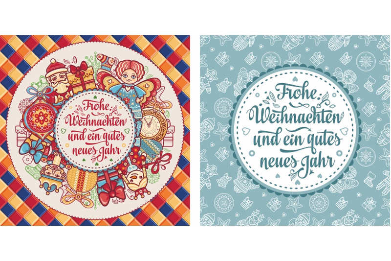 Frohe Weihnachten. Congratulations in German language. Christmas By