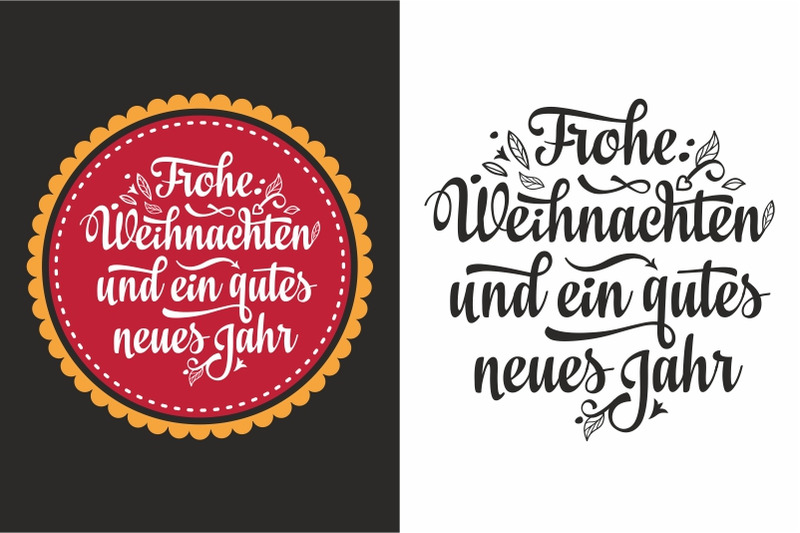 Frohe Weihnachten. Congratulations in German language. Christmas By