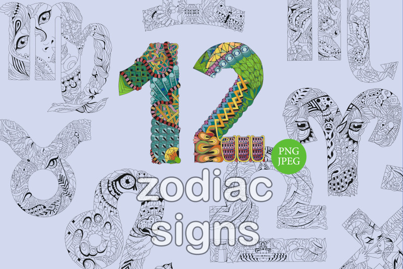 set-of-beautiful-zodiac-signs
