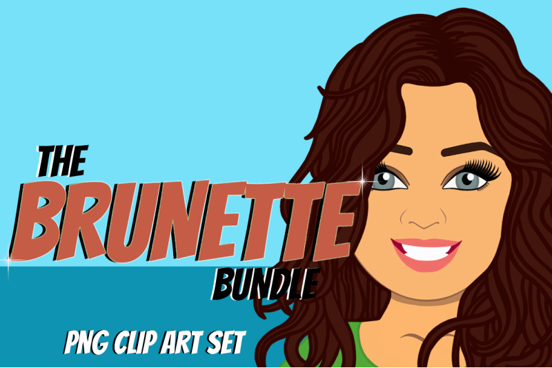 brunette-woman-clip-art-bundle-character-avatar-graphic