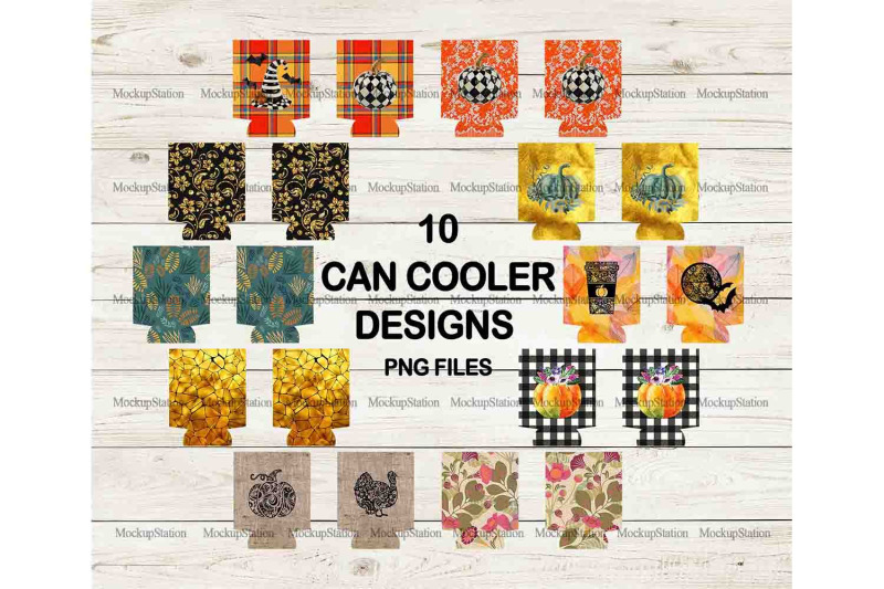 fall-can-cooler-sublimation-template-bundle-halloween-drink-holder