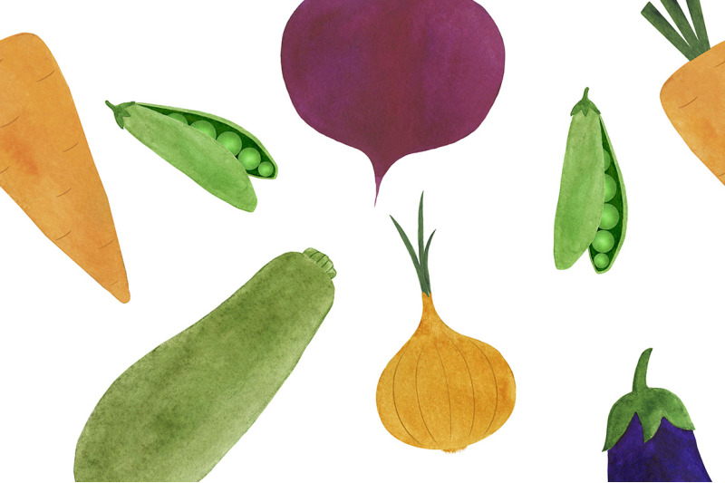 watercolor-vegetables-collection