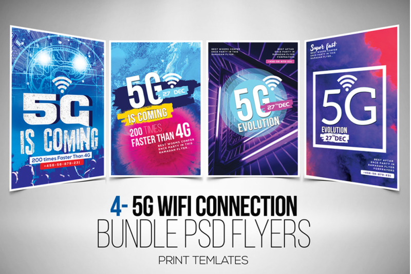 4-5g-internet-flyers-bundle-template