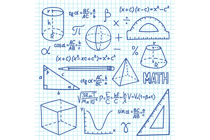 doodle-maths-and-geometry-concept-trigonometry-functions-charts-and