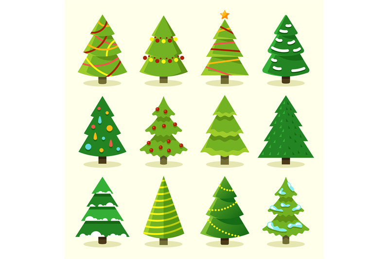 winter-colorful-cartoon-christmas-tree-vector-set