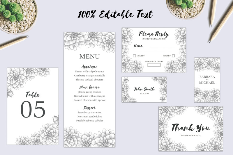 dahlia-sketch-flower-wedding-invitation-bundle