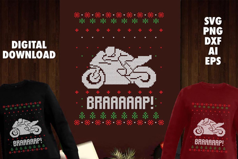 brap-motogp-transparent-png-for-christmas-ugly-sweater-design